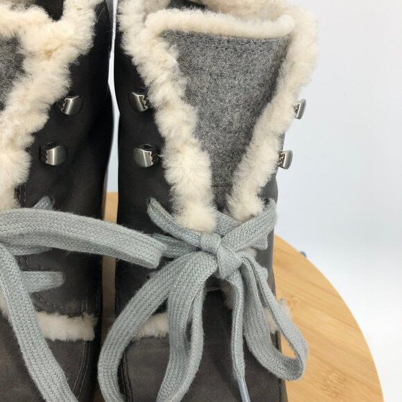 Cole  Haan Henson Winter Waterproof Leather Charcoal wedge booties size 11B - Picture 11 of 16
